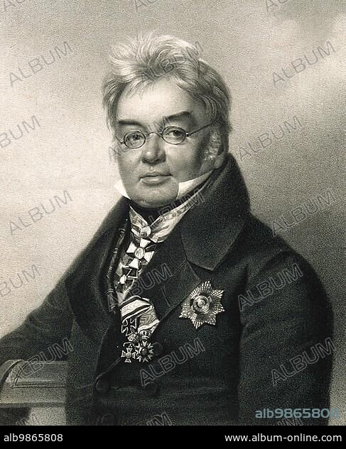 Johann Nepomuk Rust, from 1836 Knight of Rust (5 April 1775) (9 October 1840) was an Austrian physician and surgeon, Historic, digitally restored reproduction from an original of the period.