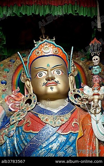 Tibetan Buddhism, portrait, statue of Padmasambhava, Guru Rinpoche, Hemis  Gompa Monastery near Leh, Ladakh district, Jammu and Kashmir, India, South  Asia, Asia. - Album alb3783567