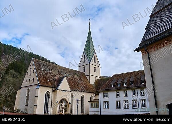Monastery church of the former Benedictine monastery of Blaubeuren; founded around 1085; since the Reformation until today a Protestant seminary; near the source of the river Blau known as Blautopf in Blaubeuren near Ulm; Baden-Württemberg; Germany; Europe.