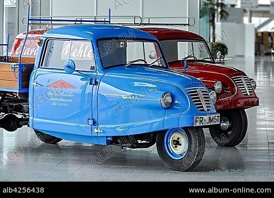Oldtimer Borgward Goliath Goli, small transporter, year 1959, Messe Karlsruhe, Baden-Württemberg, Germany, Europe.