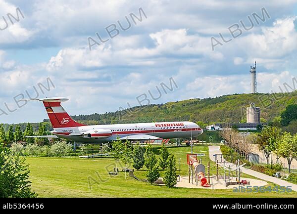 Historic aircraft Lady Agnes, Ilyushin IL 62 of the GDR airline Interflug, Otto Lilienthal Center, Stölln, Gollenberg, Havelland, Brandenburg, Germany, Europe.