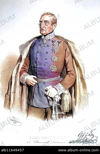 Franz Johann Nepomuk Reichsgraf von und zu Eltz (1786-1873), k. k. Kämmerer, Geheimrat, Feldmarschallleutnant, Historical, digitally restored reproduction from a 19th century original, Record date not stated.
