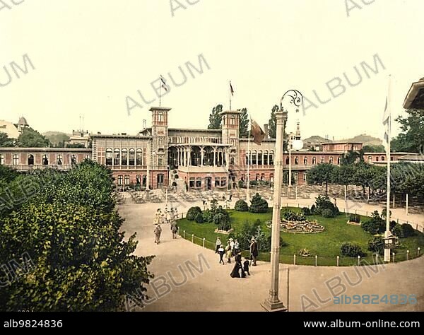 The spa hotel in Sopot; East Prussia; formerly Germany; now Sopot in Poland; Historic; digitally restored reproduction of a photochrome print from the 1890s.