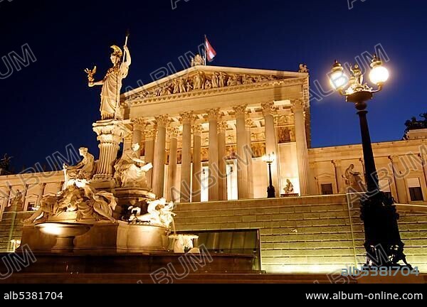 Parliament building in Vienna, Austria, Europe.