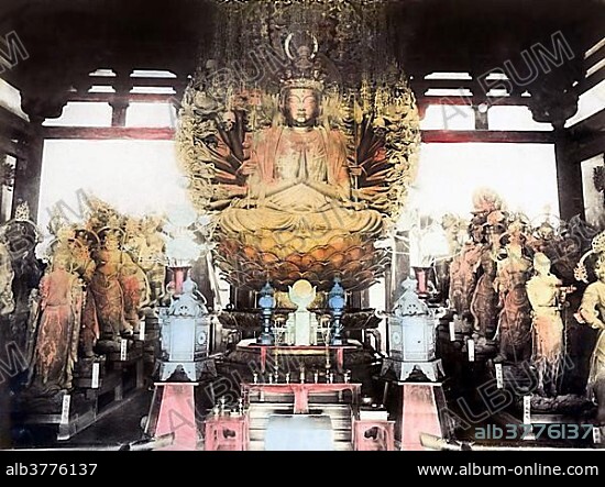 Buddha in Sanjusangendo temple, Kyoto, Japan, Asia.