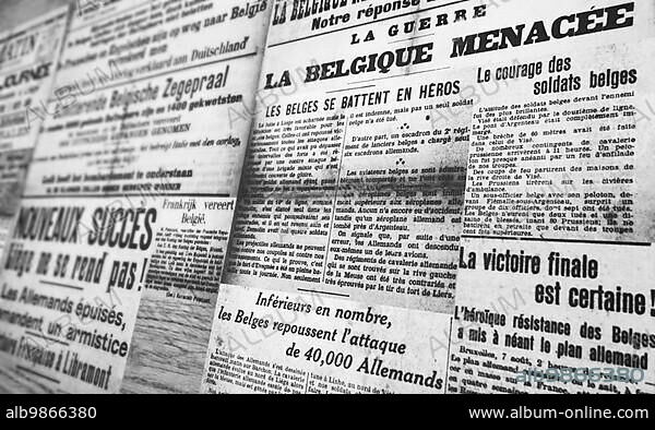 WWI newspaper articles in French of Belgian papers reporting news about the First World War One front in Belgium.