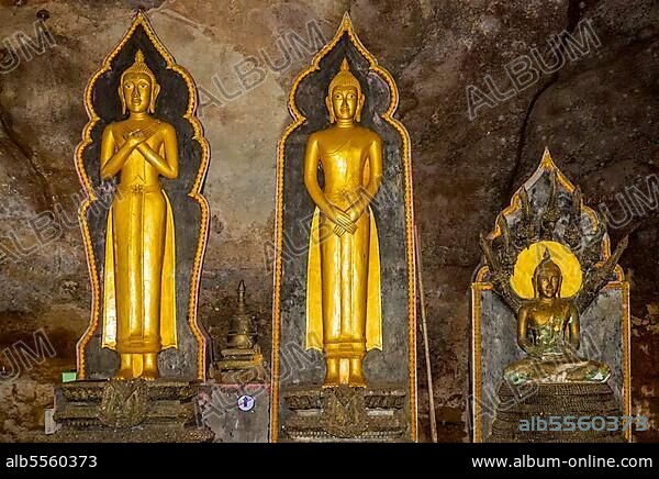 Buddha statues, monkey temple, Suwankuha temple buddha cave temple, Phang Na, Phuket, Thailand, Asia.