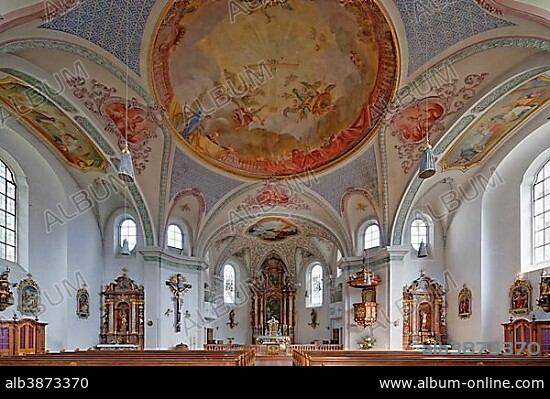 Heilig-Kreuz-Kirche, Holy Cross Church, Kiefersfelden, Upper Bavaria, Bavaria, Germany, Europe.