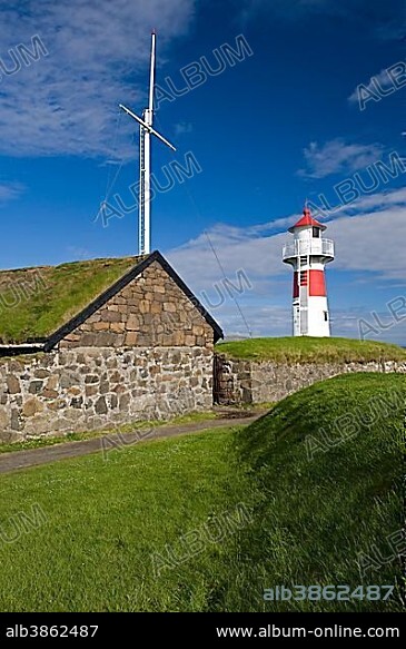 Skansin, a historic fort in Torshavn on the Faroe Islands, Torshavn, Streymoy island, Faroe Islands, North Atlantic, Europe.