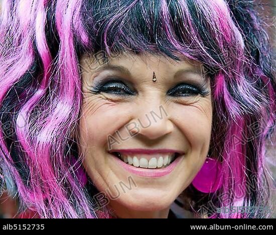 A woman is dressed up as Nina Hagen.