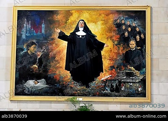 Painting "Obra Misionera de Jesús y Maria" by Beata Maria Pilar Izquierdo Albero, Catedral de Nuestra Señora de la Almudena, Santa María la Real de La Almudena, Almudena Cathedral, Madrid, Spain, Europe.