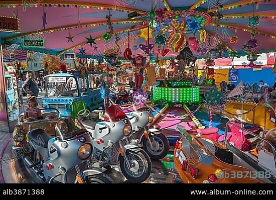 Children's carousel, Auer Dult, Munich, Bavaria, Germany, Europe.