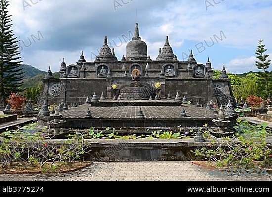 Large altar outside of the Buddhist Brahma Vihara Monastery, Banjar, North Bali, Bali, Indonesia, Asia.