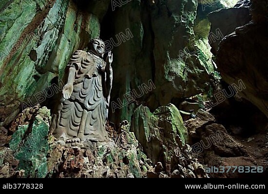 Cave temple on one of the Marble Mountains, NgÅ© Hanh Son, south of the city of Da Nang, Vietnam, Asia.