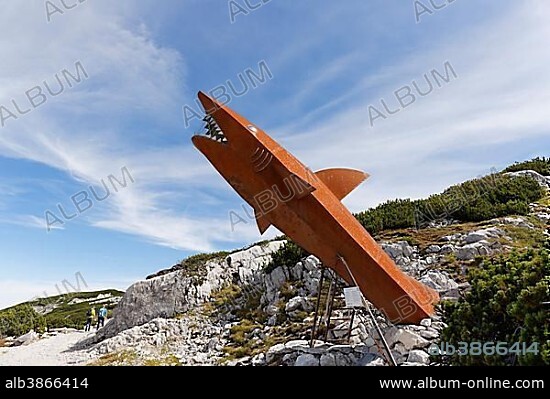 Dachstein shark at the Heilbronn circular walk, Dachstein Mountains, Obertraun, UNESCO World Heritage Site Hallstatt-Dachstein, Salzkammergut, Upper Austria, Austria, Europe.
