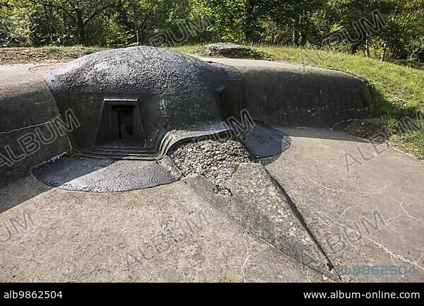 First World War One machine gun bunker type Casemate Pamard of Fort de Souville, Lorraine, Battle of Verdun, France, Europe.