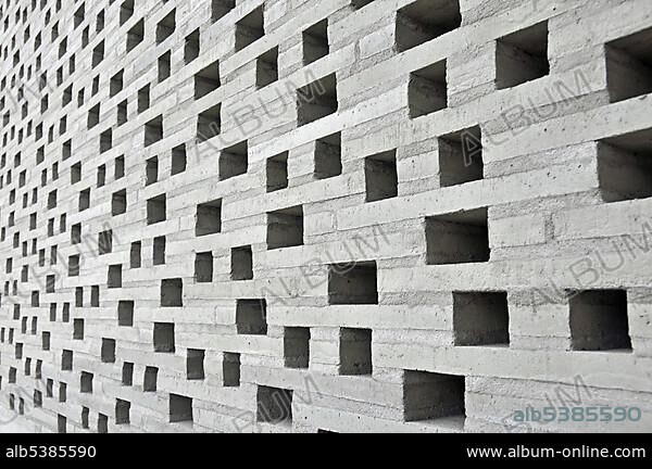 Open work facade of the new construction of the Kolumba Dioezesanmuseum museum, by the architect Peter Zumthor, North Rhine-Westphalia, Germany, Europe.
