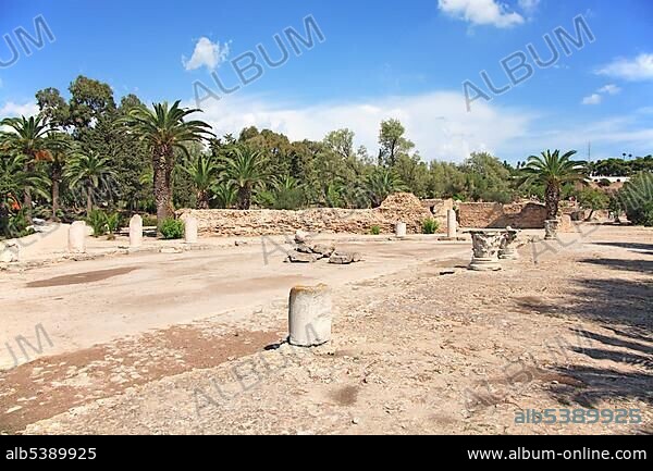 Ruins of Carthage, (Antoninus-Pius-Thermen), Carthage, Tunisia, Africa.