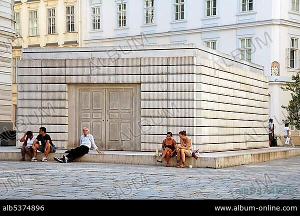 Holocaust memorial by the English artist Rachel Whiteread, 2009, Judenplatz, Vienna, Austria, Europe.