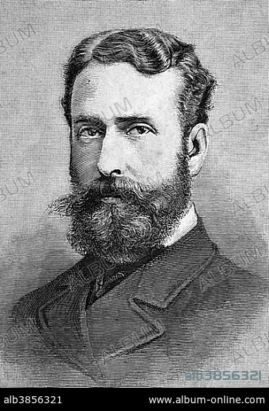 Louis Mountbatten, 1st Marquess of Milford Haven, born Prince Louis Alexander of Battenberg, 1854 - 1921, a British admiral of Hessian origin, who served as First Sea Lord 1912-1914, historical engraving, about 1889.