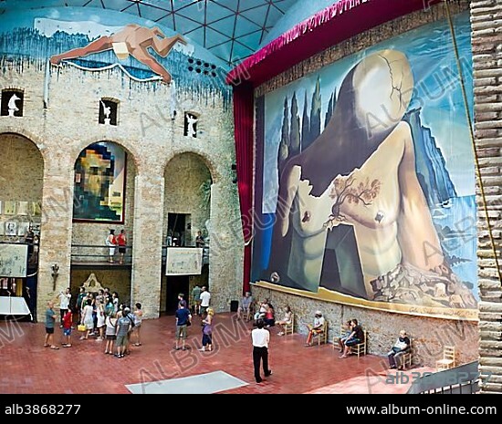 SALVADOR DALÍ. Painting in the Dalí Theatre and Museum, Figueres, Catalonia, Spain, Europe.