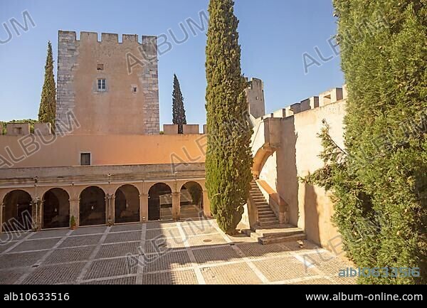 Hotel tourist accommodation in former castle Pousada Castelo de Altivo, Alvito, Baixo Alentejo, Portugal, southern Europe, Europe.