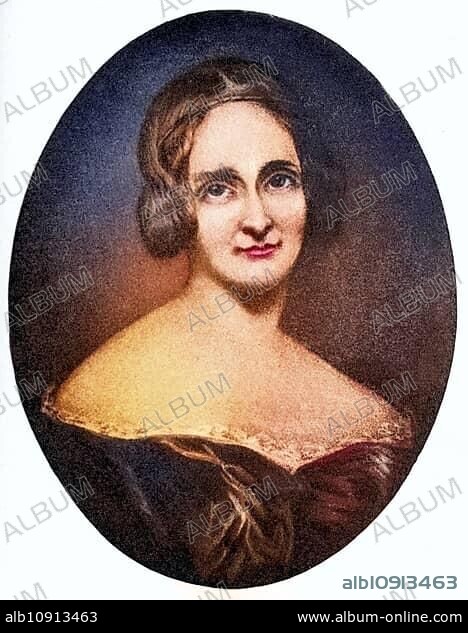 Mary Shelley née Mary Godwin (born 30 August 1797 in London, died 1 February 1851), often referred to as Mary Wollstonecraft Shelley, was an English writer of the early 19th century, Historical, digitally restored reproduction from a 19th century original, Record date not stated.