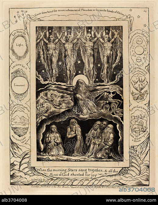 WILLIAM BLAKE. The Creation. Dated: 1825. Medium: engraving