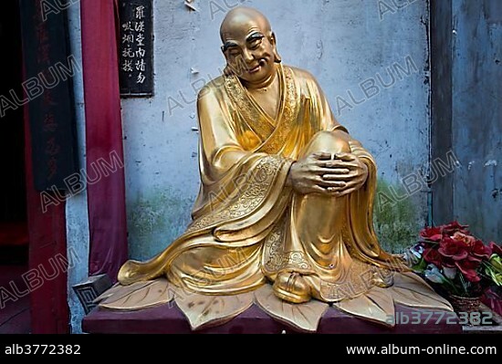 Figure in the Buddhist Arhat Temple or Luohan Temple or Chongqing Luohan Si Temple, Chongqing, China, Asia.
