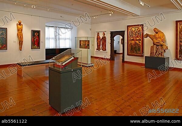 Fürstenbau der Veste Coburg, exhibition of medieval ecclesiastical art, Corpus Christi, Carolingian Gospels, vespers, panel paintings, Coburg, Upper Franconia, Bavaria, Fürstenbau, Germany, Europe.