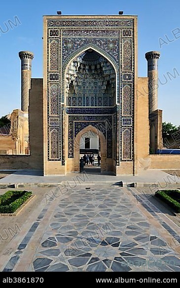 Gur Emir, Gur-Amir, Guri Amir mausoleum, grave of Timur, Temur, Tamerlane, Samarkand, Silk Road, Uzbekistan, Central Asia, Asia.