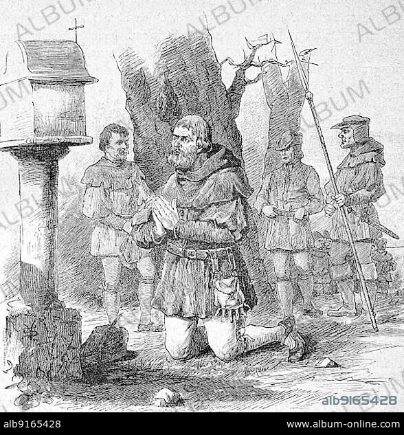 German Peasants' War, 1524-1526, inclusion in the Bundschuh, Bundschuh movement was the name given to the rebellious peasants in the years 1493 to 1517 in south-west Germany, Germany, Historical, digitally restored reproduction of a 19th century original, exact original date unknown, Europe.