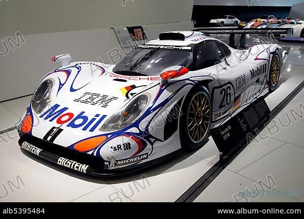 Porsche 911 GT1 98, Neues Porschemuseum, New Porsche Museum, 2009, Stuttgart, Baden-Wuerttemberg, Germany, Europe.