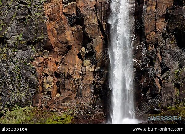 Bjarnarfoss-waterfall at the Snaefellsnes-peninsula in Iceland - Iceland, Europe.
