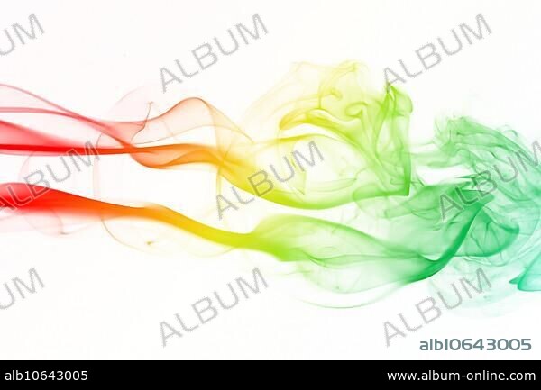 Colourful Abstract smoke on white background.