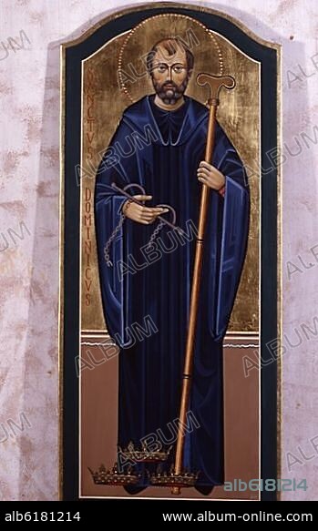 MONJAS BENEDICTINAS. ICONO DE SANTO DOMINGO DE SILOS- S XX- Pintura sobre tabla.