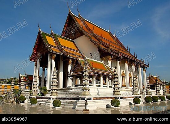 Buddhist temple, Bot of Wat Suthat, Bangkok, Thailand, Southeast Asia, Asia.