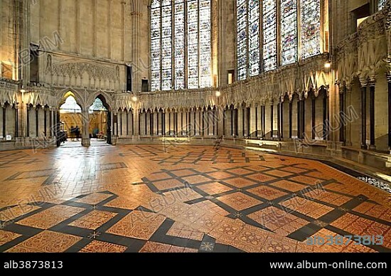 Floor mosaic in the chapter house, York Minster, York, North Yorkshire, England, United Kingdom, Europe.