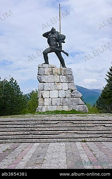 King Zog monument, Bajram Curri, Albania, Europe.
