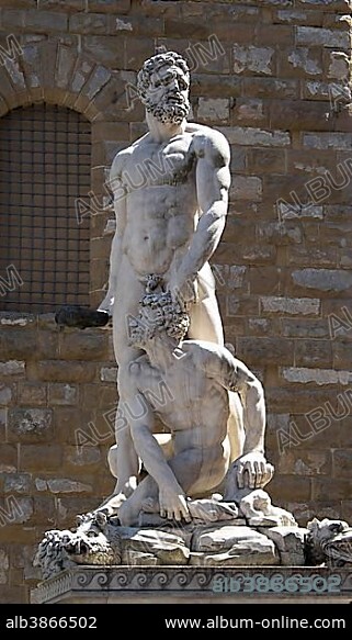 Statue of Hercules and Cacus, Piazza della Signoria, Florence, Tuscany, Italy, Europe.