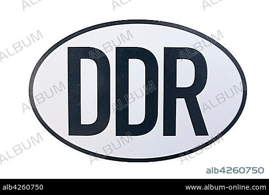 Old DDR license plate, country code, cutout, Germany, Europe.