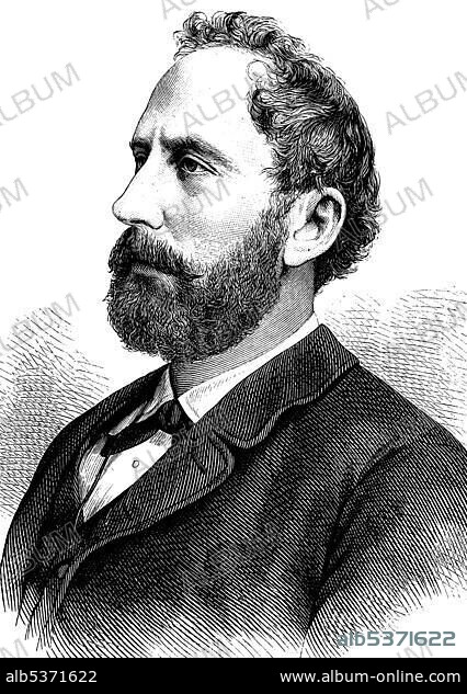 Eduard Suess, 1831 - 1914, Austrian geologist and politician of the 19th century, an expert in the tectonic structure of the Alps, woodcut 1888.