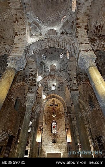 Dome, unfinished, San Cataldo, Norman church from 1154, Palermo, Sicily, Italy, Europe.