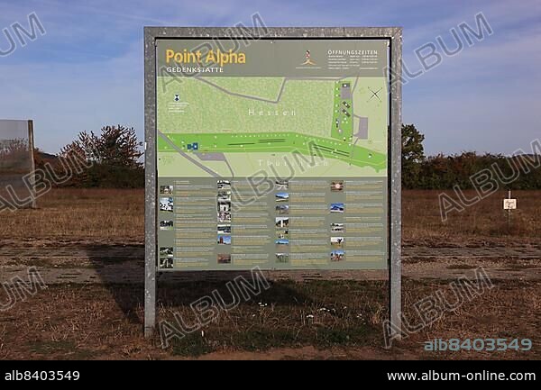 General map, Point Alpha, memorial and meeting place on the road between Geisa (Thuringia) and Rasdorf (Hesse), Germany, Europe.
