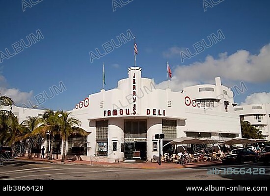 Jerrys Famous Deli in the Art Deco district of South Beach, Miami, Florida, USA, North America.