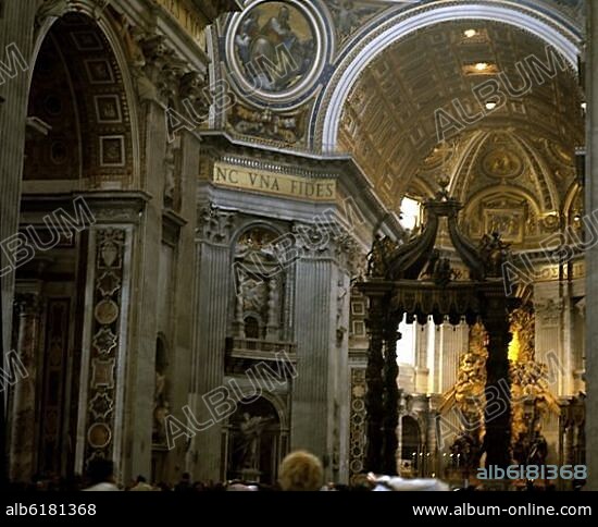 GIAN LORENZO BERNINI. BALDAQUINO DE BRONCE REALIZADO ENTRE 1624 Y 1633 - BARROCO ITALIANO.