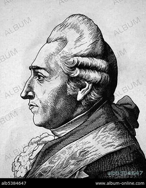 Ewald Friedrich Graf von Herzberg, 1725 - 1795, Prussian statesman, portrait, historical illustration, 1880.