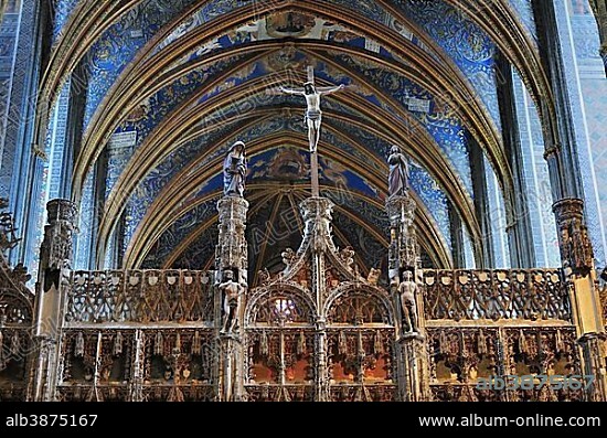 Albi Cathedral, formally the Cathedral of Saint Cecilia, Cathédrale Sainte-Cécile d'Albi, interior, historic center, Albi, Département Tarn, Midi-Pyrenees, France, Europe.