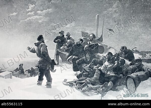 Die österreichisch-ungarische Nordpolexpedition war eine Expedition, die von 1872 bis 1874 lief und das Franz-Josef-Land entdeckte, Historisch, digital restaurierte Reproduktion einer Originalvorlage aus dem 19. Jahrhundert.