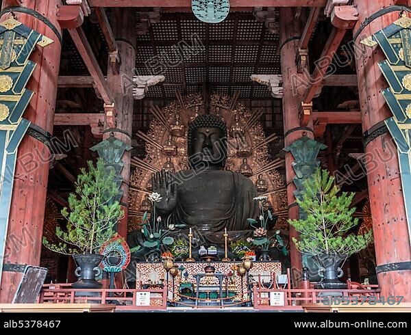 Big Buddha Statue in Todaiji Temple, Buddhist Temple, Nara, Japan, Asia.